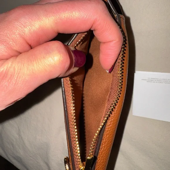 COACH Brown Leather Crossbody Phone Bag - Picture 5 of 15